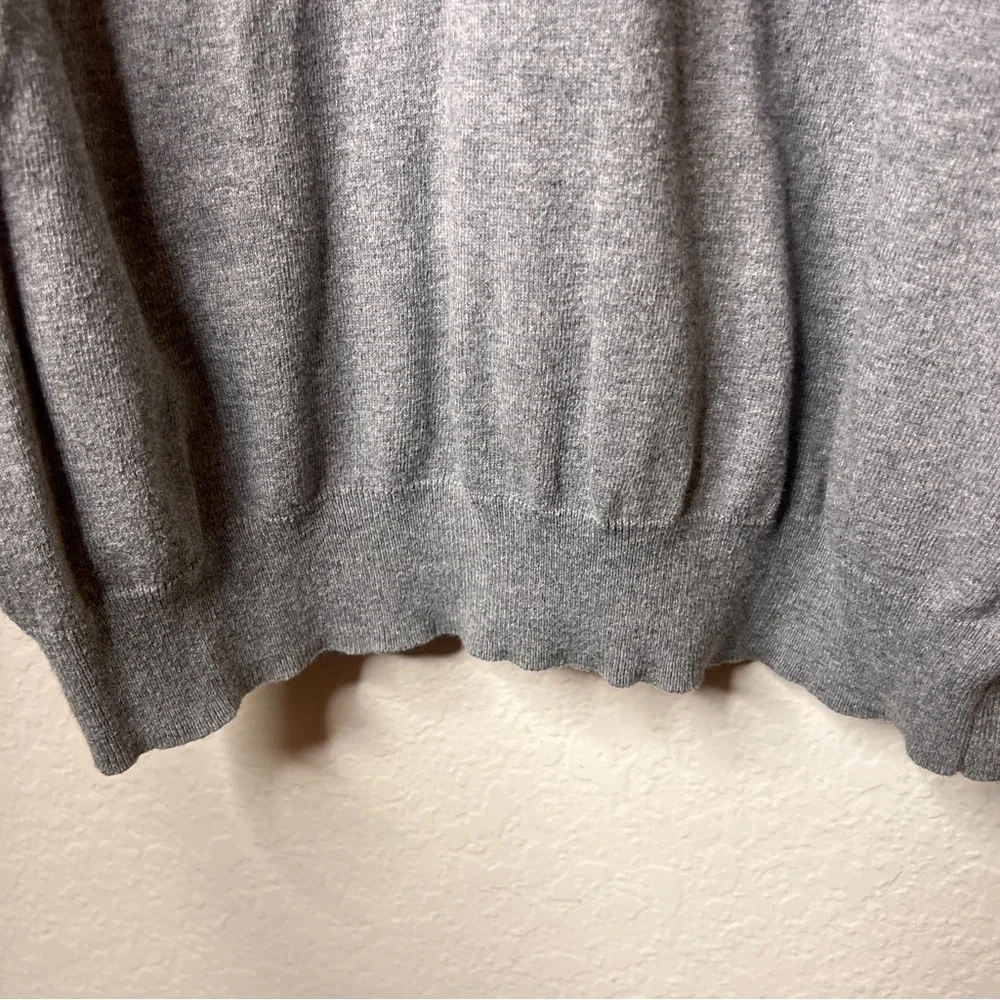 Alan Flusser Cotton/Cashmere Blend V-Neck Sweater Men’s Gray